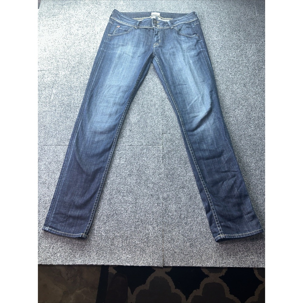 Hudson Womens Bootcut Jeans Dark Wash Low Rise Flap Pocket Made in USA